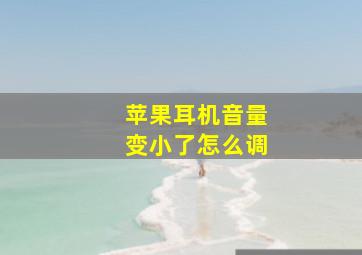 苹果耳机音量变小了怎么调